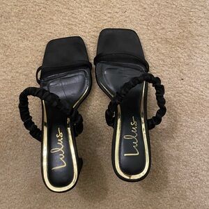 Lulu's Black Strappy Heels